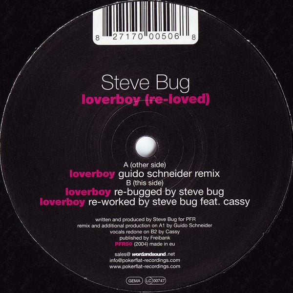 Vinyl / House Electro Minimal Vinyles d’occasion - Poker Flat Recordings Pfr50 Loverboy (re-loved) Steve Bug 12″
