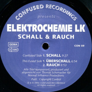 Vinyl / Occasion Techno Hardtechno Trance - Confused Recordings Con 09 Schall & Rauch – Elektrochemie Lk 12'