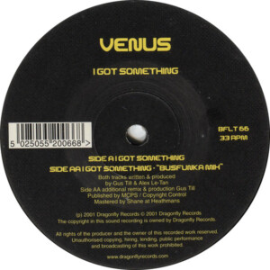 Vinyl / Occasion Techno Hardtechno Trance - Dragonfly Records Bflt 66 I Got Something – Venus 12'