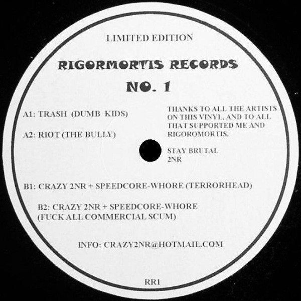 Vinyl / Neuf Hardcore - Rigormortis Records RR1 No. 1 Various 12", Ltd
