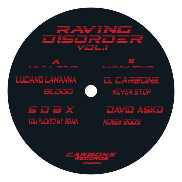 Vinyl / Neuf Hardcore Techno Hardtechno Trance - Carbone Records (2) RD01 Raving Disorder Vol.1 Various 12", Ltd, Sem