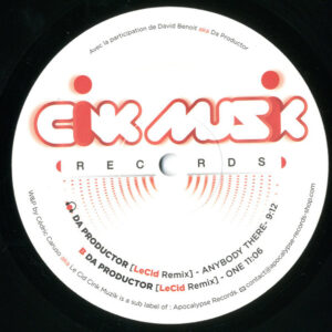 Vinyl / Neuf Techno Hardtechno Trance - Cink Muzik CINK005 Anybody There One Da Productor 12", Ltd, Num