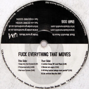 Vinyl / Hardcore Occasion - Black Monolith Records BMR 006 Fuck Everything That Moves Fanny 12"
