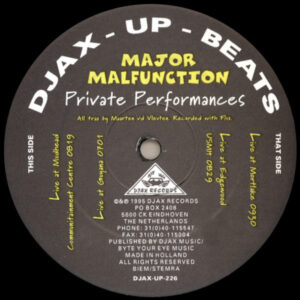 Vinyl / Occasion Techno Hardtechno Trance - Djax-Up-Beats DJAX-UP-226 Private Performances Major Malfunction 12"