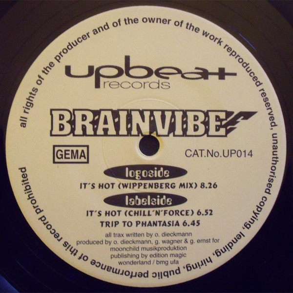 Vinyl / Occasion Techno Hardtechno Trance - Upbeat Records UP014 It's Hot Brainvibe 12", Gre