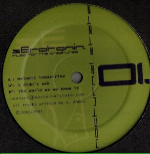 Vinyl / Neuf Break Dub Drum And Bass Jungle House Electro Minimal - Nocturnal State nocs01 Music For The Creatures Serotonin