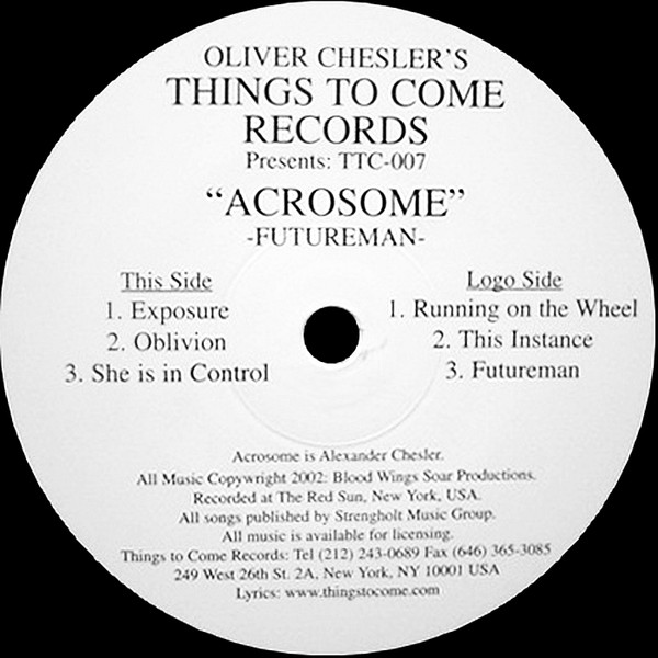 Vinyl / Neuf Break Dub House Electro Minimal - Things To Come Records TTC-007 Future Man Acrosome 12"