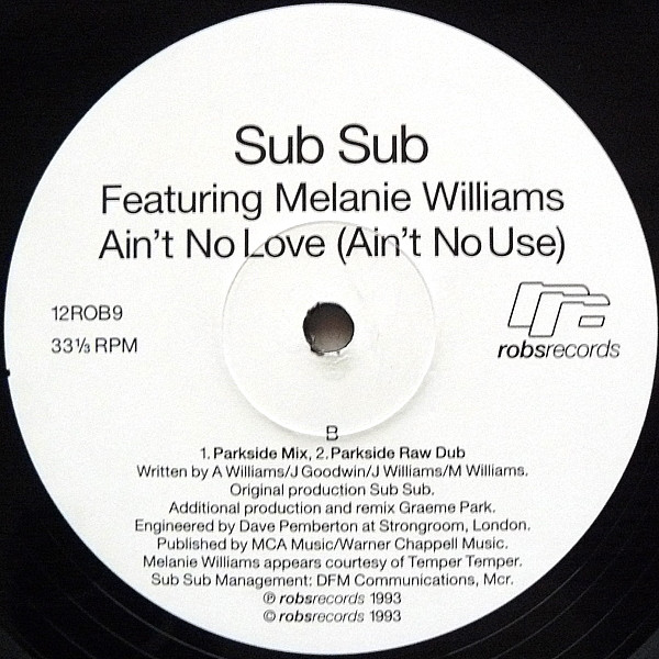 Vinyl / House Electro Minimal Occasion - Robs Records 12ROB9 Ain't No Love (Ain't Use) Sub Featuring Melanie