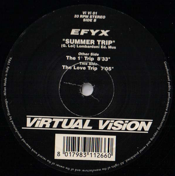 Vinyl / Occasion Techno Hardtechno Trance - Virtual Vision Vi 01 Summer Trip Efyx 12"